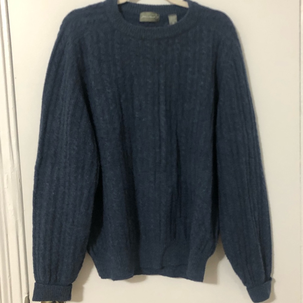 Lord & Taylor Lambswool Men’s Sweater, Blue, Size M